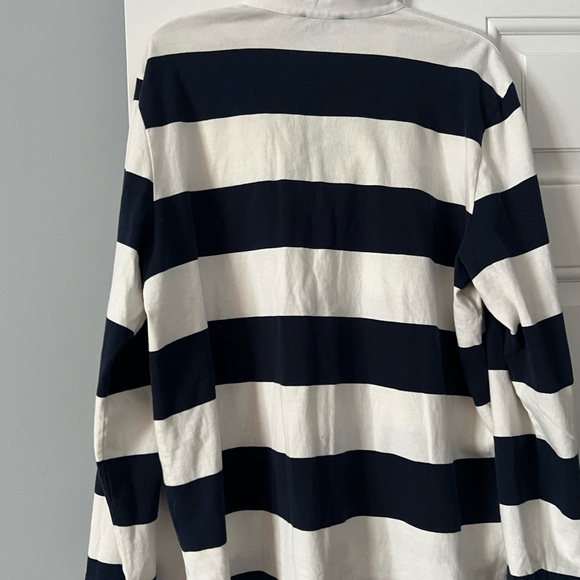 J. Crew Navy and White Striped Rugby Shirt - Picture 2 of 3